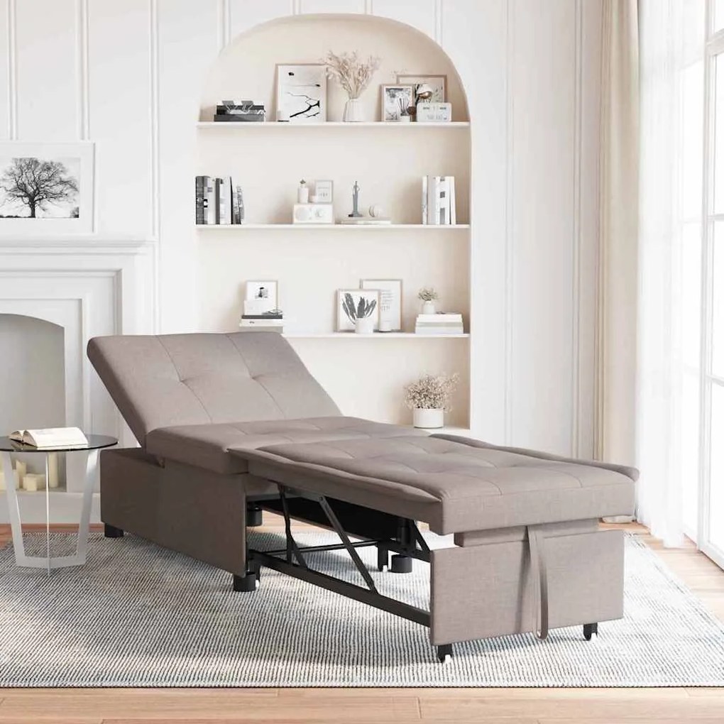 vidaXL Κρεβάτι καναπές Taupe 194 x 67 x 37 εκ ύφασμα