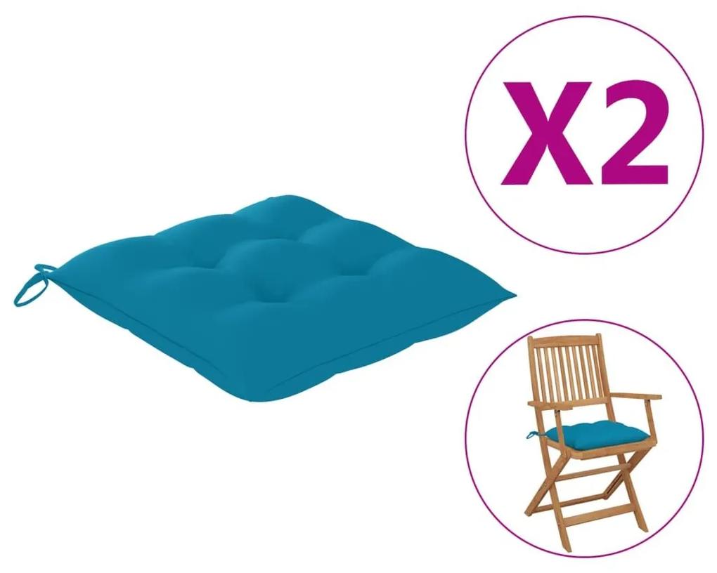 Μαξιλάρια Καρέκλας 2 τεμ. Αν. Μπλε 40 x 40 x 7 εκ. Υφασμάτινα - Μπλε