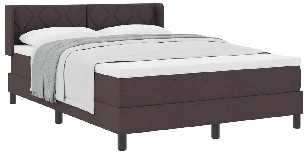vidaXL Κρεβάτι με ελατήρια Σκούρο Καφέ 160 x 200 cm Ύφασμα και αφρός