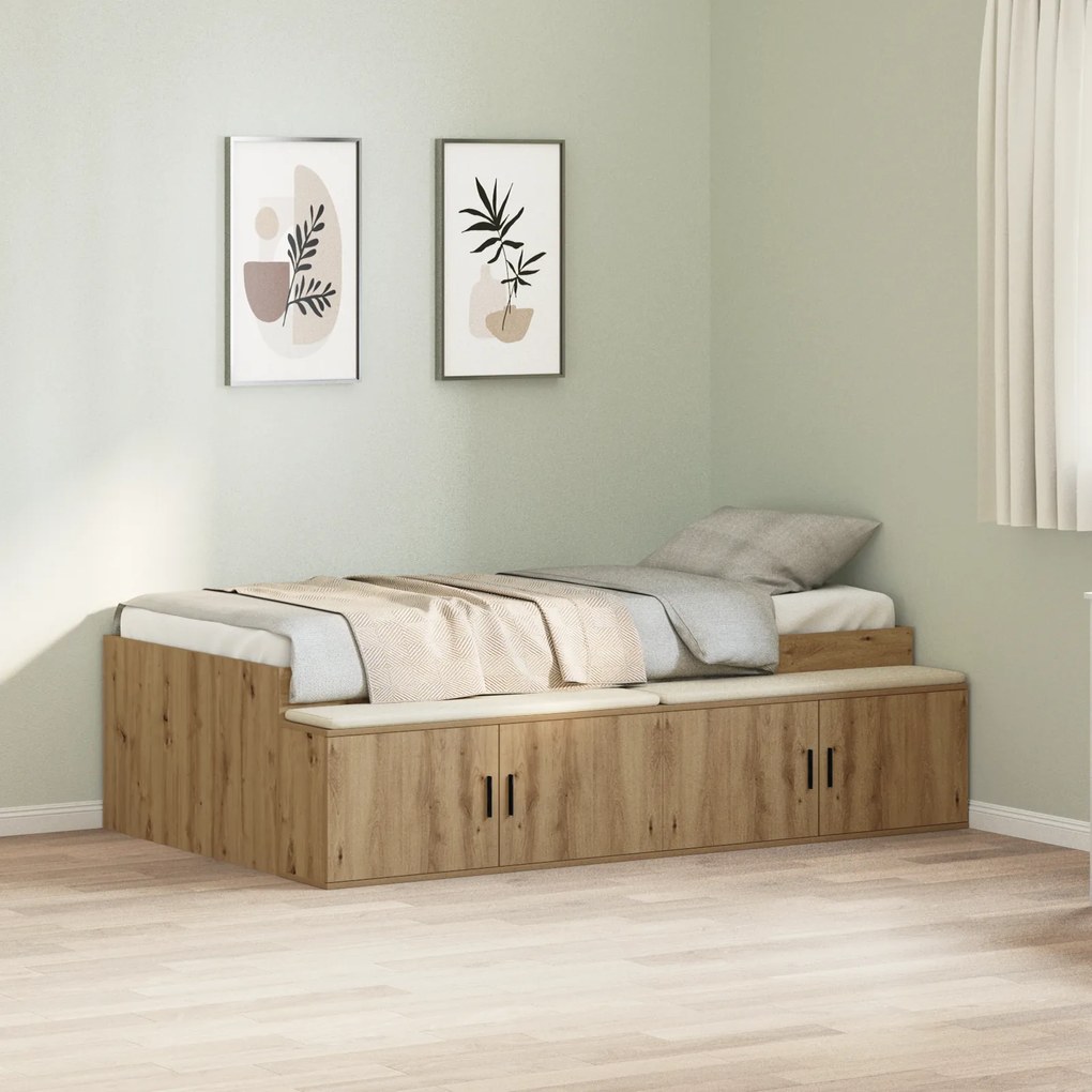 vidaXL Κρεβάτι με Αποθήκευση Artisan Oak 90x190 εκ.