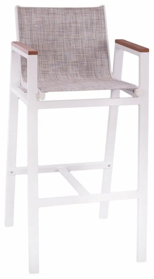 Σκαμπό Bar HM5790.01 52x58x108cm White Aluminium, Textilene