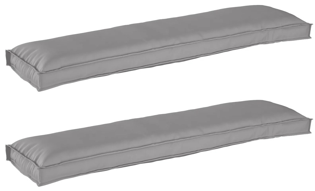 vidaXL Μαξιλάρια Pallet για παγκάκι 2 τεμ Γκρι 150x40x8 εκ Ύφασμα Oxford