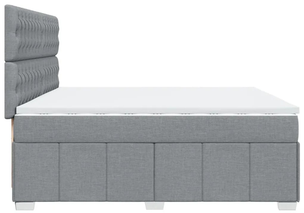 ΚΡΕΒΑΤΙ BOXSPRING ΜΕ ΣΤΡΩΜΑ ΑΝΟΙΧΤΟ ΓΚΡΙ 200X200 ΕΚ. ΥΦΑΣΜΑΤΙΝΟ 3291782