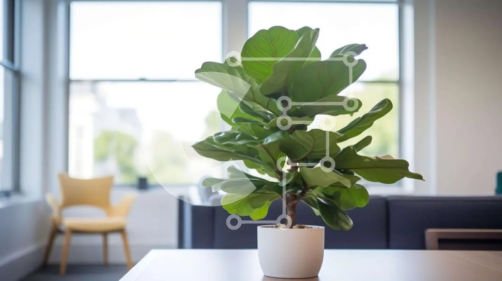 Intra Συλλεκτικό Ξύλινο Παζλ Plywood  4mm - Μικρό φυτό σε γλάστρα σε τραπέζι γραφείου Σε Ξύλινο Κουτί - Διαστάσεις Puzzle: 10x10 cm – 25 κομμάτια