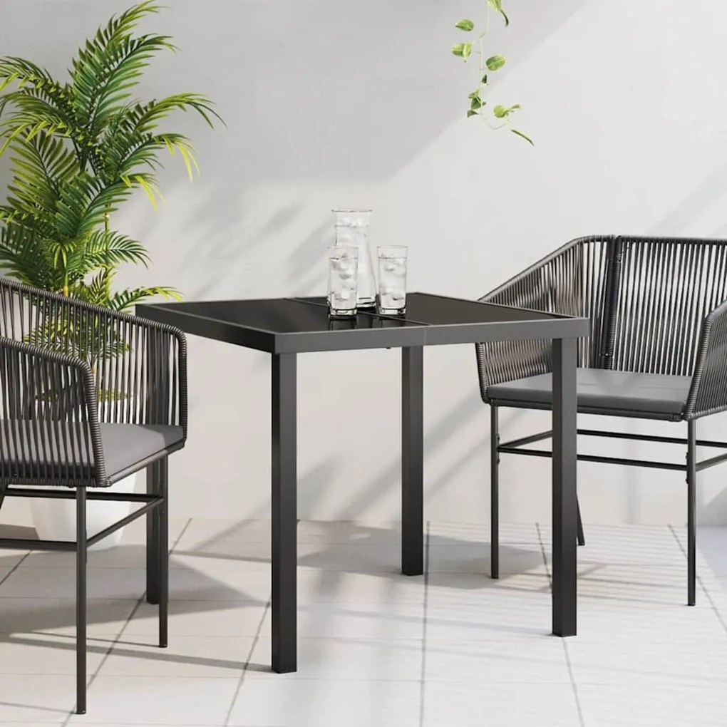 vidaXL Τραπέζι Κήπου Μαύρο 80 x 80 x 73 εκ Μασίφ ξύλο teak