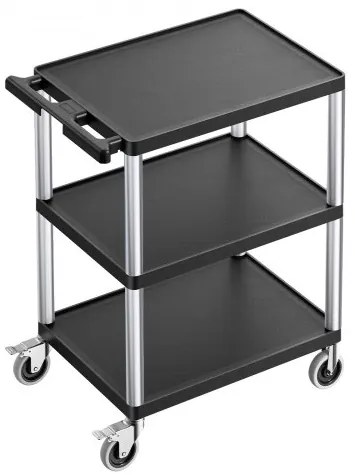 VEVOR 3-shelf Utility Cart 300 lbs 27.6 x 18.1-inch Service Cart with Wheels