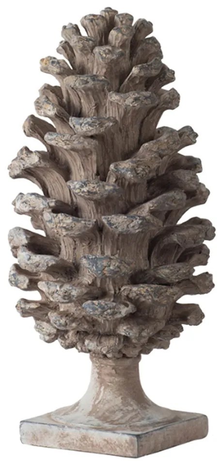 Artekko Pine Cone Διακοσμητικό Γλυπτό Κουκουνάρα Ρητίνης Γκρι (18x18x36)cm Σετ/2 - 77342