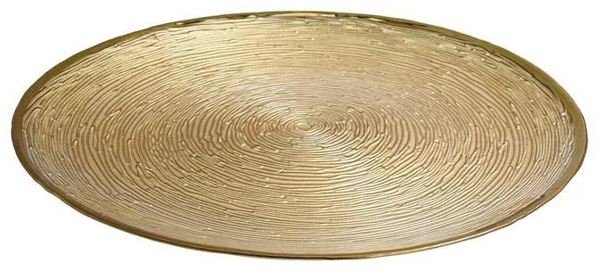 Πιατέλα Γυάλινη Στρογγυλή FL329 Fylliana Χρυσο 26x26x2 εκ. 26x26x2 εκ.