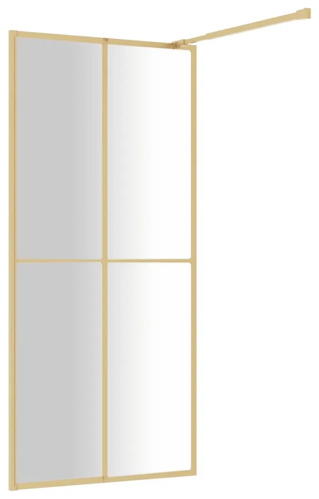 vidaXL Διαχωριστικό Ντουζιέρας Χρυσό 100 x 195 εκ. Διαφανές Γυαλί ESG