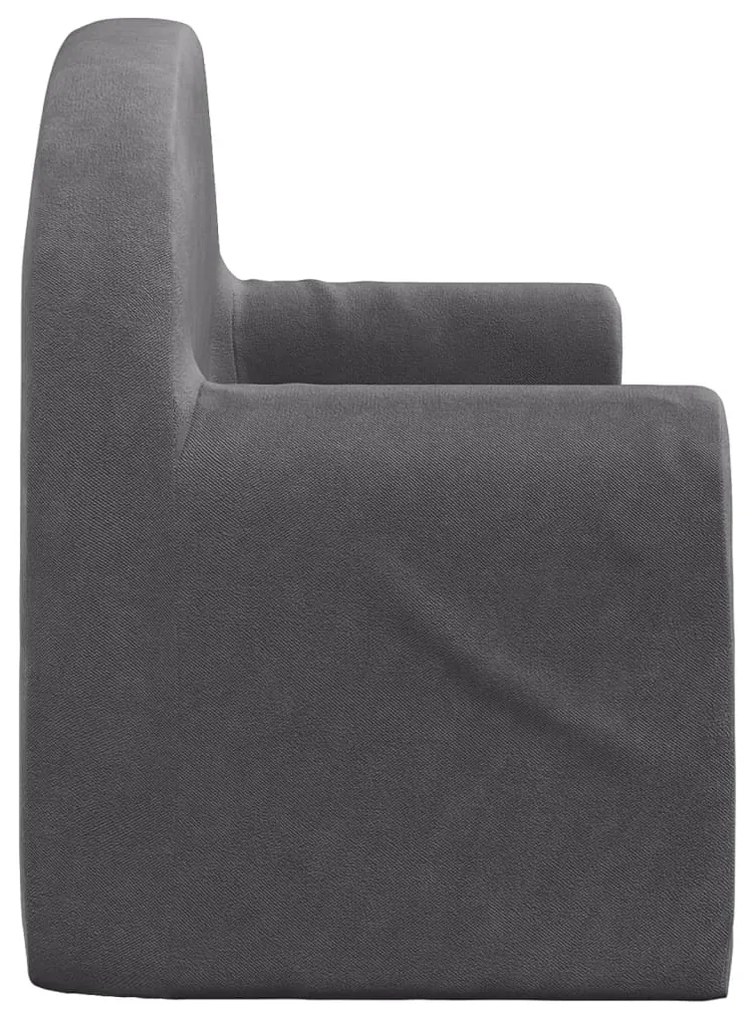 vidaXL Καναπές Παιδικός Διθέσιος Ανθρακί από Μαλακό Βελουτέ Ύφασμα