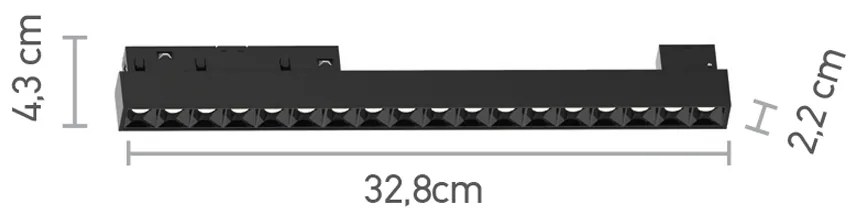 InLight Φωτιστικό LED 18W 3000K για μαγνητική ράγα σε μαύρη απόχρωση D:32,8cmX4,3cm (T01401-BL)