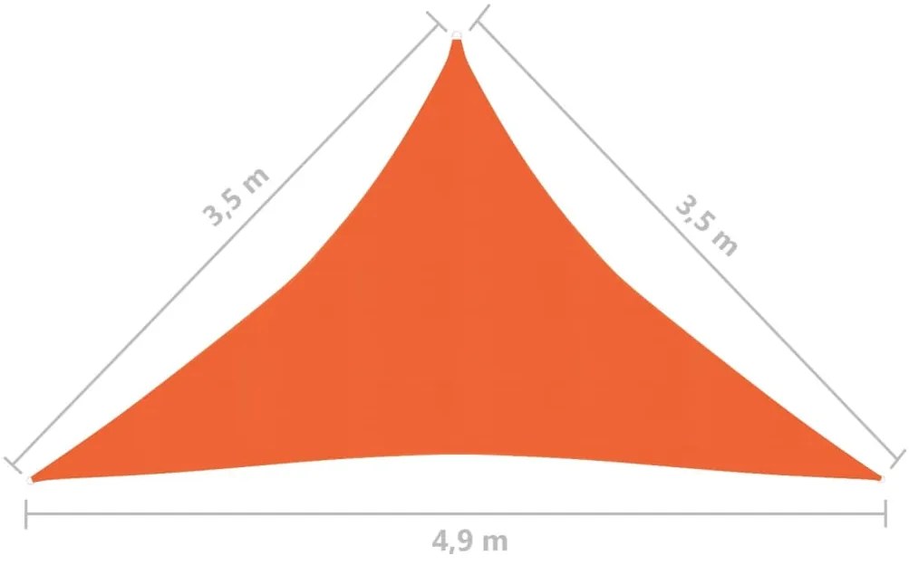 Πανί Σκίασης Πορτοκαλί 3,5 x 3,5 x 4,9 μ. 160 γρ./μ² από HDPE - Πορτοκαλί