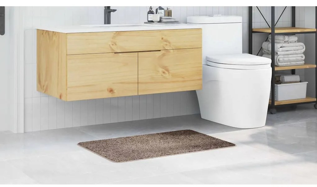 vidaXL Αντιολισθητικό μαξιλάρι μπάνιου Καφέ 60 x 90 cm PP