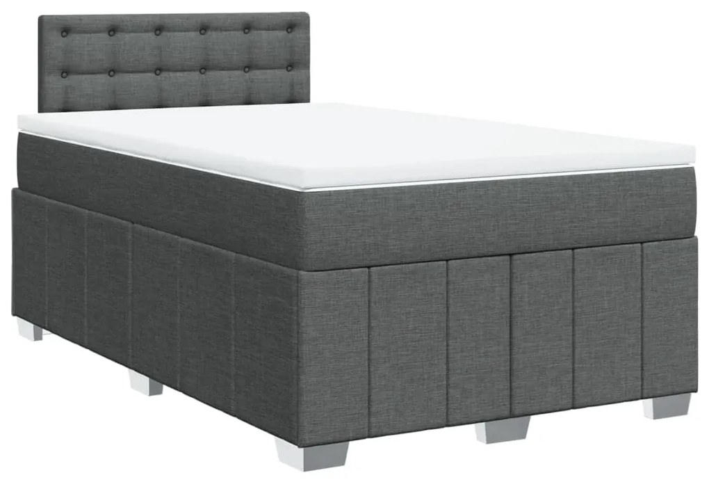 ΚΡΕΒΑΤΙ BOXSPRING ΜΕ ΣΤΡΩΜΑ ΣΚΟΥΡΟ ΓΚΡΙ 120X200 ΕΚ. ΥΦΑΣΜΑΤΙΝΟ 3287050