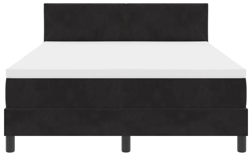 vidaXL Κρεβάτι Box Spring με Στρώμα & LED Μαύρο 140x190 cm Βελούδο