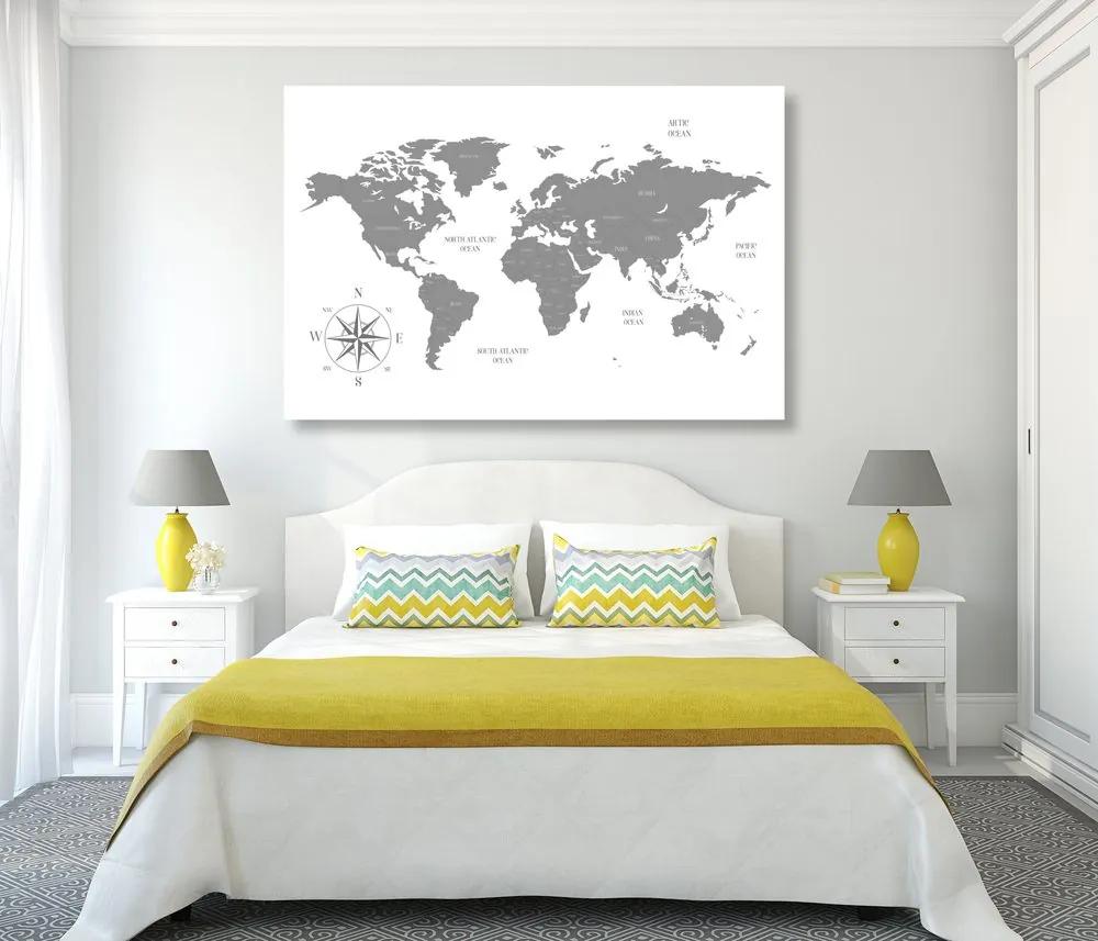 Εικόνα στο φελλό ενός αξιοπρεπούς χάρτη σε γκρι χρώμα - 120x80  place