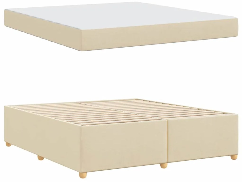 vidaXL Σκελετός Κρεβατιού με στρώμα Κρεμ 180 x 200 cm ύφασμα