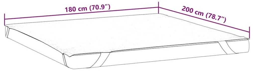 Προστατευτικό στρώματος Λευκό 180x200 εκ. Αδιάβροχο - Λευκό