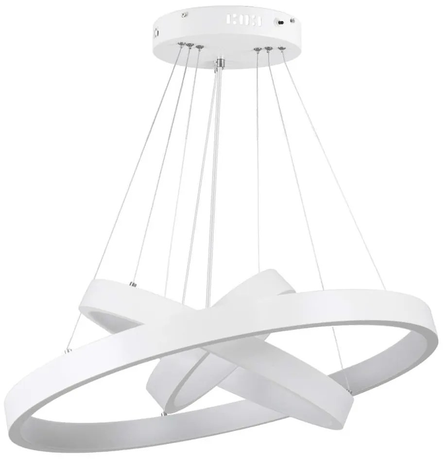 Φωτιστικό Οροφής Nemesis Trio 61168-Deco Led 100W Φ25+40+60cm White GloboStar Μέταλλο