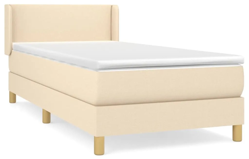 Κρεβάτι Boxspring με Στρώμα Κρεμ 80 x 200 εκ. Υφασμάτινο - Κρεμ