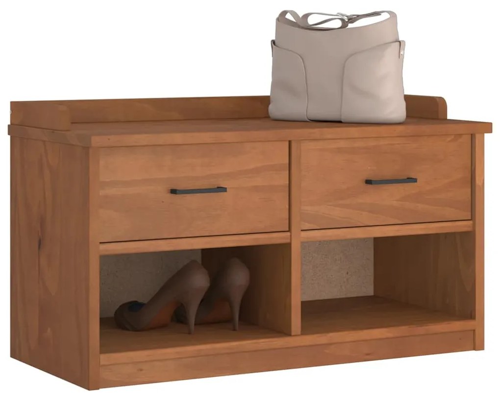 Πάγκος διαδρόμου "SANDNES" 87x40x50 εκ. Πεύκο μασίφ ξύλο