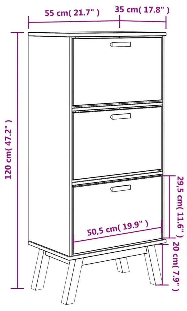 ΠΑΠΟΥΤΣΟΘΗΚΗ OLDEN ΚΑΦΕ 55X35X120 ΕΚ. ΑΠΟ ΜΑΣΙΦ ΞΥΛΟ ΠΕΥΚΟΥ 358618