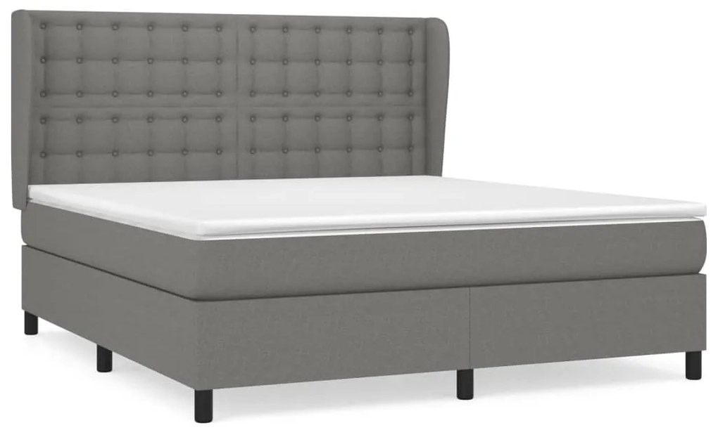 ΚΡΕΒΑΤΙ BOXSPRING ΜΕ ΣΤΡΩΜΑ ΣΚΟΥΡΟ ΓΚΡΙ 180X200 ΕΚ ΥΦΑΣΜΑΤΙΝ 3128302