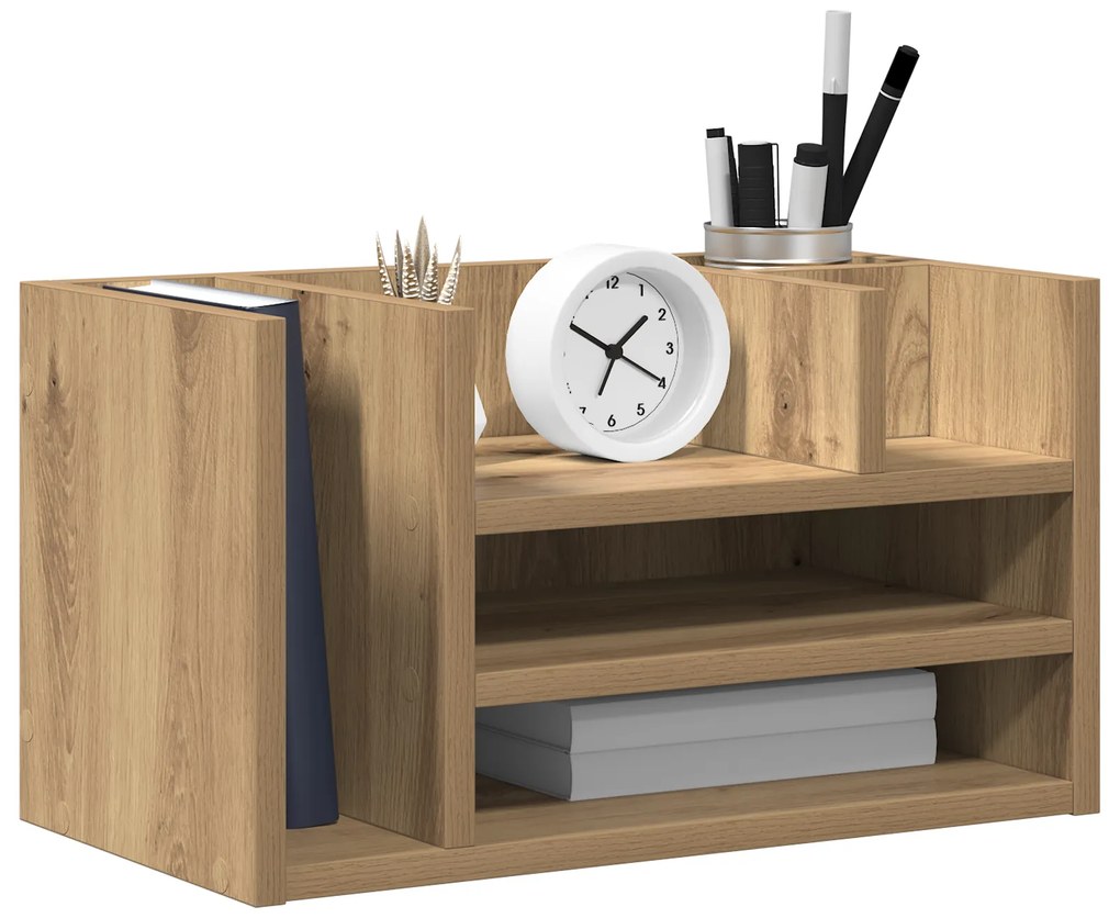 vidaXL Οργανωτής Γραφείου Μαύρη Δρυς 44.5x24x25 cm Κατασκευασμένο Ξύλο