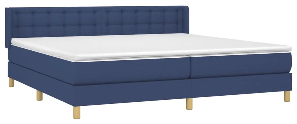 Κρεβάτι Boxspring με Στρώμα Μπλε 180x200 εκ. Υφασμάτινο 3130615