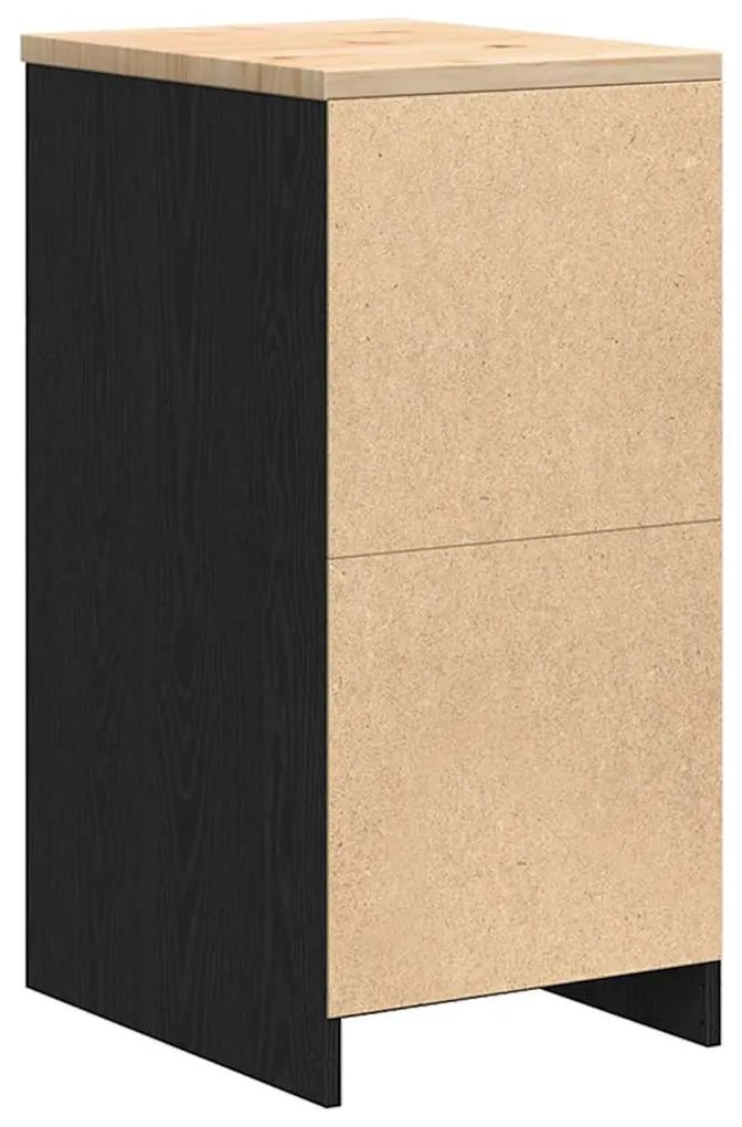 vidaXL ντουλάπι αποθήκευσης γκαράζ μαύρο 40x51x85 εκ μασίφ ξύλο πεύκο