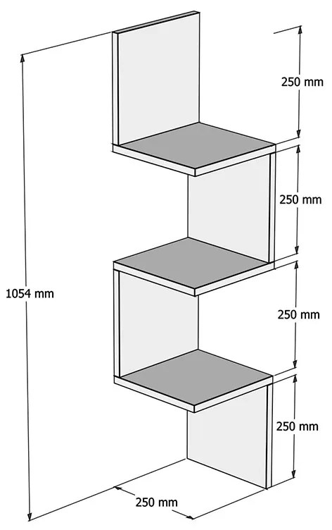 Ραφιέρα γωνιακή τοίχου Insta pakoworld λευκό 25x25x105,5εκ - 120-000171