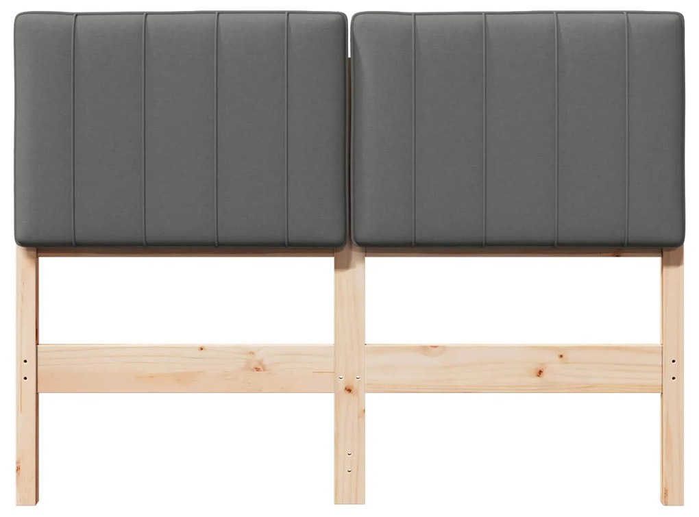 vidaXL Ταπετσαρισμένο κεφαλάρι Καφέ και Ανοιχτό Γκρι 120 cm