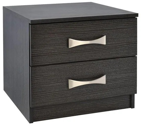 Bedside table with 2 drawers and handles  Zebrano 48x40x42