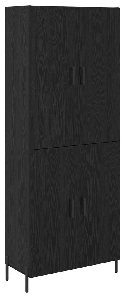 vidaXL Highboard Μαύρη Οξυά 69,5 x 34 x 180 εκ. Επεξεργασμένο ξύλο