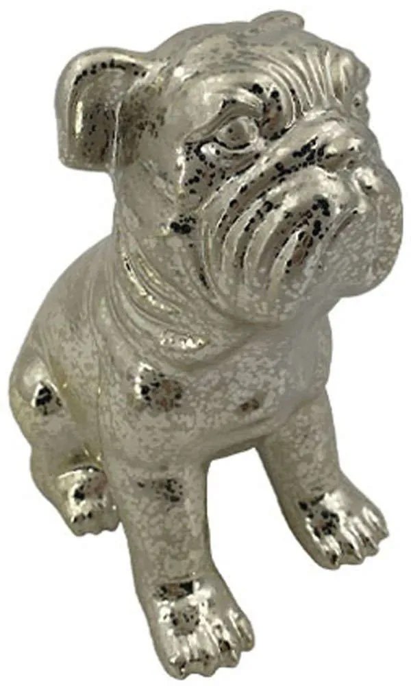 Διακοσμητικό Σκυλί Pug 24-15-50075 16,5x10x22cm Light Gold Marhome Ceramic