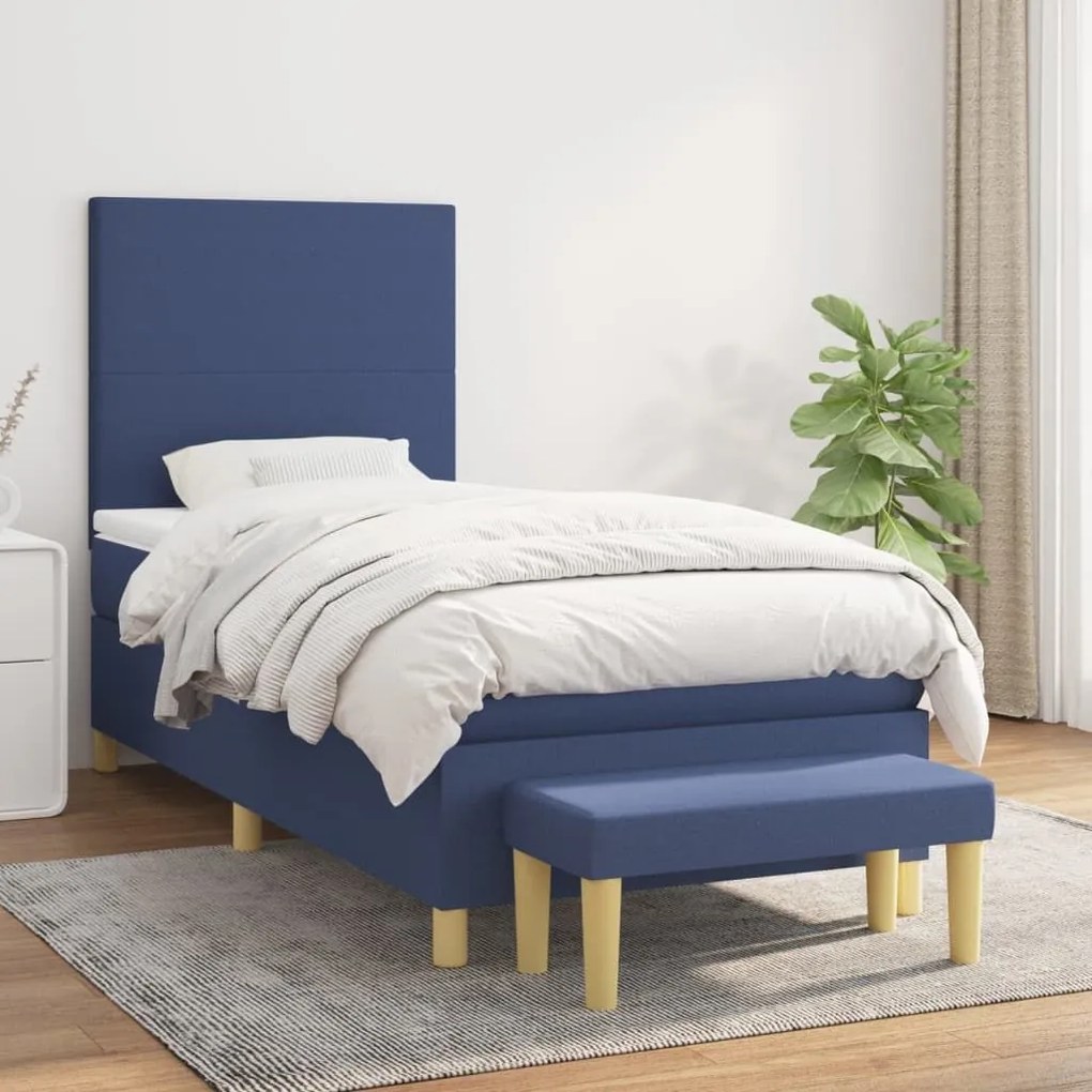 ΚΡΕΒΑΤΙ BOXSPRING ΜΕ ΣΤΡΩΜΑ ΜΠΛΕ 100 X 200 ΕΚ. ΥΦΑΣΜΑΤΙΝΟ 3136979