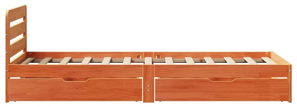 vidaXL Σκελετός Κρεβ. Χωρίς Στρώμα Καφέ Κεριού 90x190 εκ Μασίφ Πεύκο