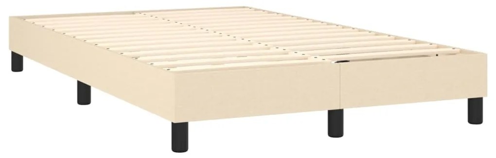 vidaXL Κρεβάτι Boxspring με Στρώμα Κρεμ 120x200 εκ. Υφασμάτινο