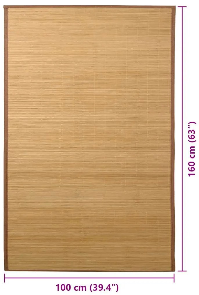 vidaXL Χαλί Καφέ 100 x 160 εκ. από Μπαμπού