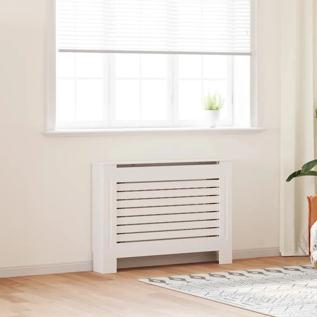 vidaXL Κάλυμμα Καλοριφέρ Λευκό 112 x 19 x 81,5 εκ. από MDF