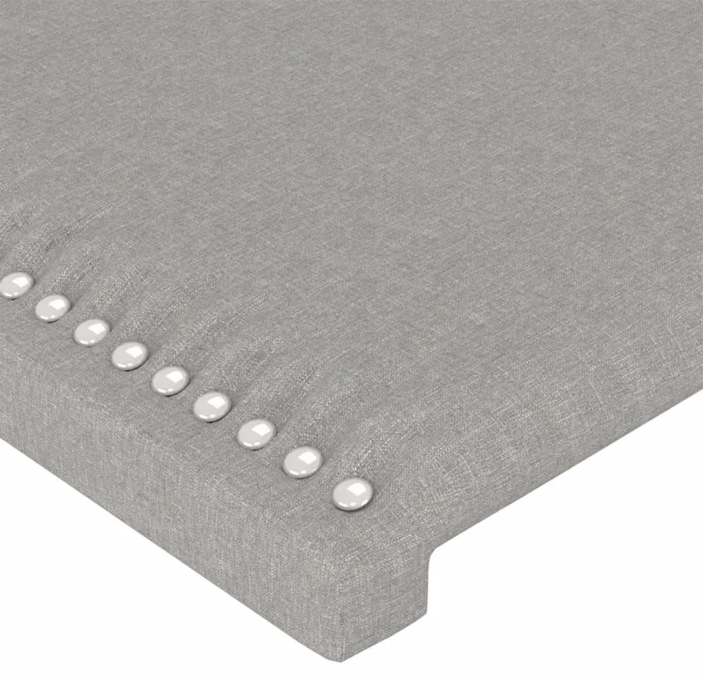 Κεφαλάρι Κρεβατιού LED Ανοιχτό Γκρι 100x5x118/128εκ. Υφασμάτινο 3122274