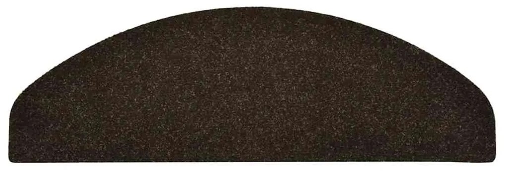 vidaXL Πατάκια Σκαλιών Αυτοκόλλητα 10 τεμ. Σκούρο Καφέ Ημίστρογγυλά Μεγάλα 65x21x4 εκ.