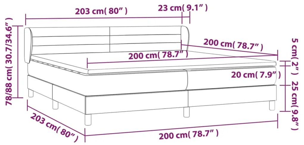 ΚΡΕΒΑΤΙ BOXSPRING ΜΕ ΣΤΡΩΜΑ ΑΝΟΙΧΤΟ ΓΚΡΙ 200X200 ΕΚ. ΥΦΑΣΜΑΤΙΝΟ 3126349