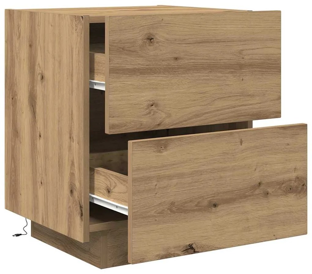 vidaXL Κομοδίνο artisan δρυς 45 x 40 x 55 εκ Επεξεργασμένο ξύλο