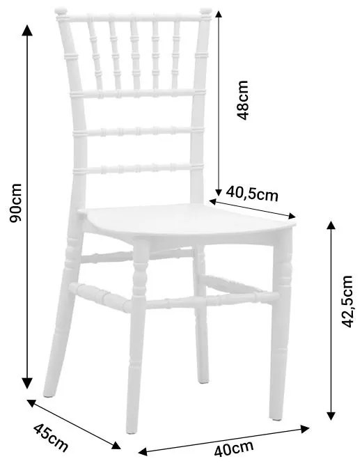 Καρέκλα catering Tiffany PP λευκό 40x45x90εκ