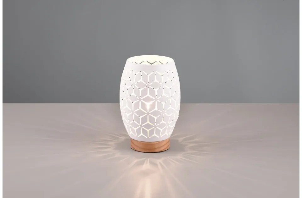 Επιτραπέζιο Φωτιστικό 1xE27 Φυσικό Ξύλο Bidar Trio Lighting-R51571031-Λευκό R51571031