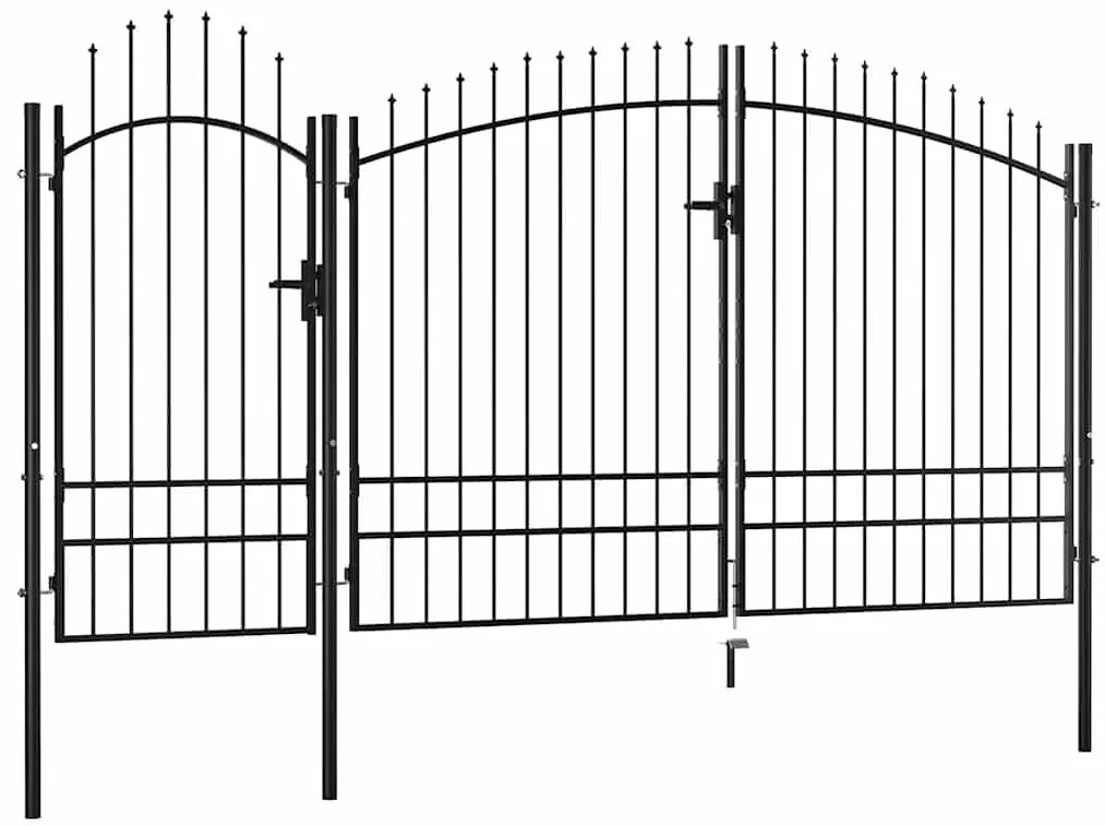 vidaXL Καγκελόπορτα Μαύρη 2,45 x 4 μ. Ατσάλινη