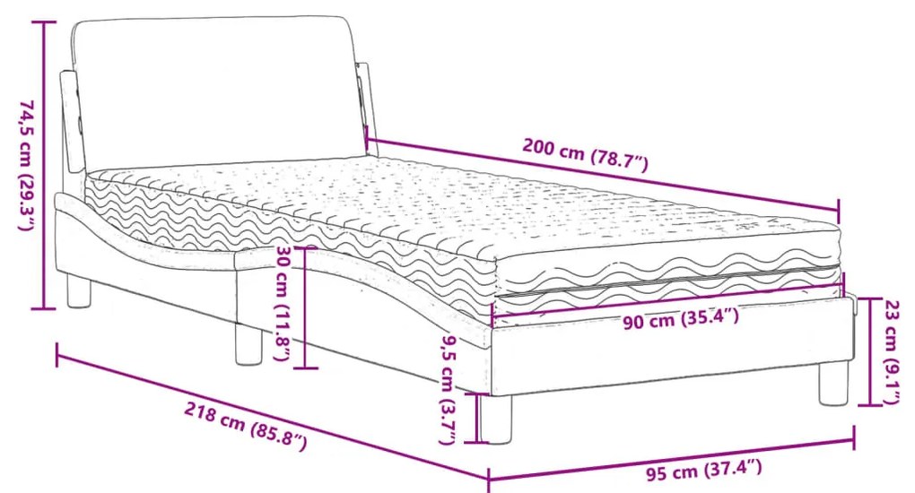 ΚΡΕΒΑΤΙ ΜΕ ΣΤΡΩΜΑ TAUPE 90X200 ΕΚ. ΥΦΑΣΜΑΤΙΝΟ 3208328