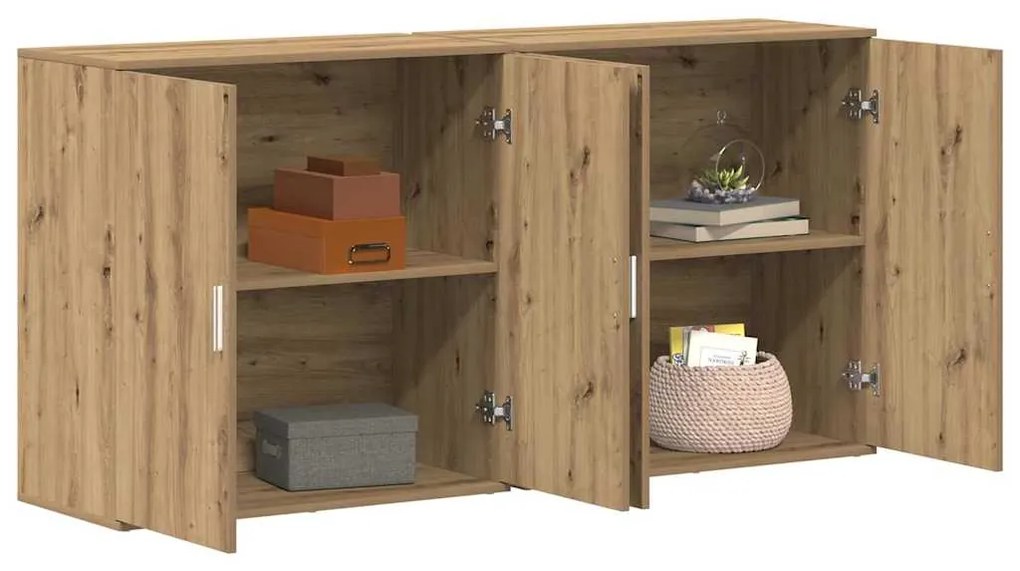 vidaXL Παραδοσιακά Πλευρικά Έπιπλα 2 pcs artisan δρυς 79 x 38 x 80 εκ.