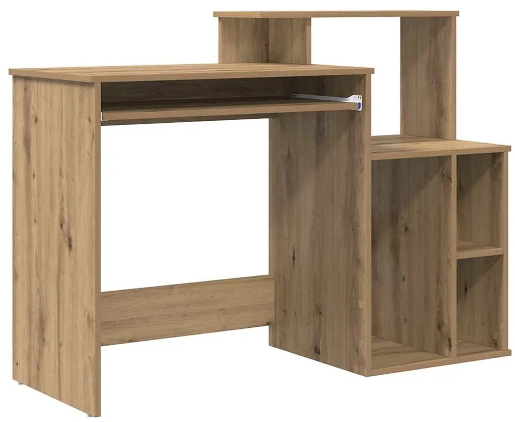 vidaXL Γραφείο με Αποθηκευτικό Χώρο artisan δρυς 120.5 x 44 x 88.5 εκ